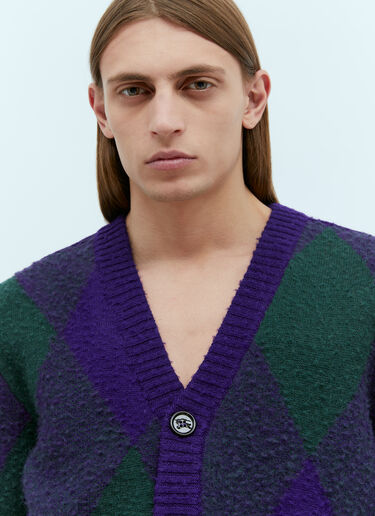 Burberry 菱格纹羊毛开衫 紫色 bur0154013