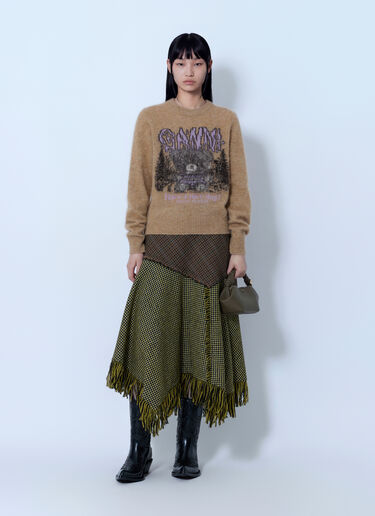 LN-CC® - GANNI: Brushed Alpaca Teddy Sweater - Camel GANNI Brushed Alpaca Teddy Sweater Camel gan0266032
