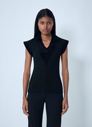 Kiko Kostadinov Quimby Knitted Polo Vest Black kko0262007
