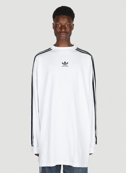 Balenciaga x adidas Logo Print Long Sleeve T-Shirt Grey axb0151021