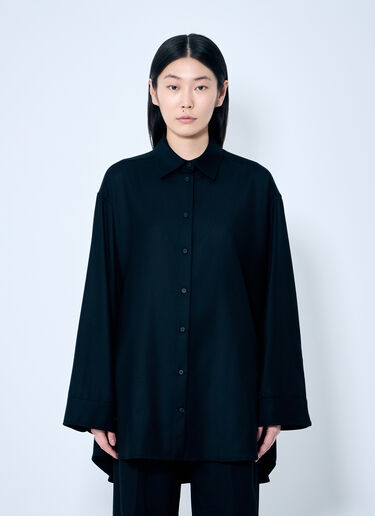 The Row Caroline Wool Shirt Black row0258021