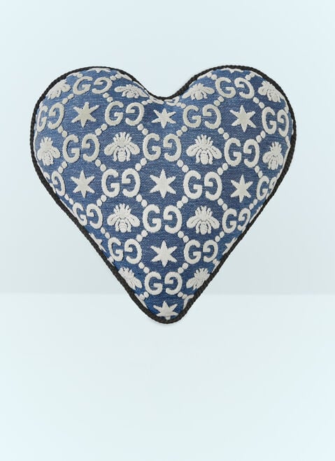 Les Ottomans GG Heart Shaped Cushion Silver wps0691103