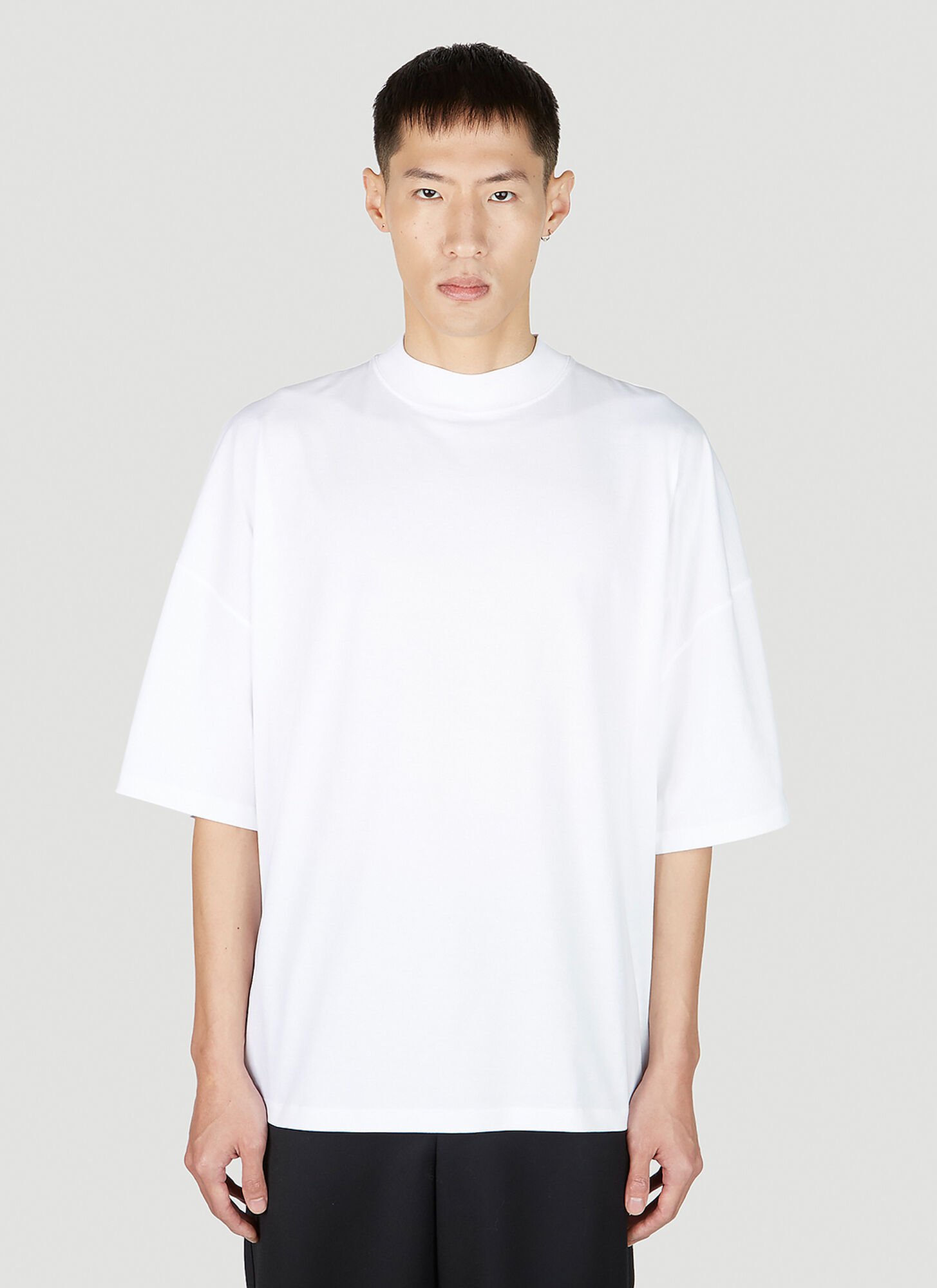 Jil Sander Mock Neck T-shirt Male White