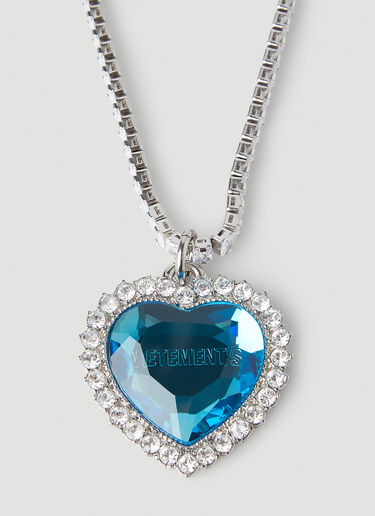 VETEMENTS Crystal Heart Necklace Blue vet0247048