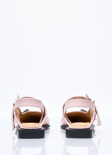GANNI Feminine Buckle Ballerina Flats Pink gan0256057