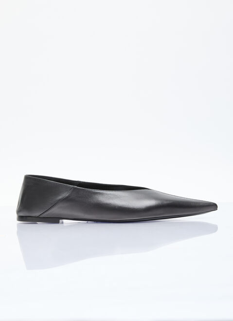 The Row Nour Leather Slippers Brown row0255010