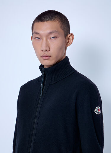 LN-CC® - Moncler: Cashmere & Wool Zip-Up Cardigan - Black Moncler Cashmere & Wool Zip-Up Cardigan Black mon0166052