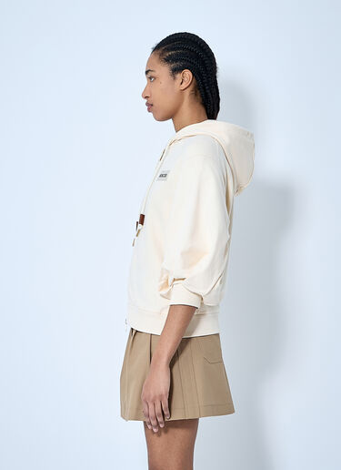 Moncler Hooded Zip-Up Sweatshirt Beige mon0260030