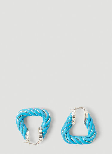 Twist Triangle Hoop Earrings Bottega Veneta Twist Triangle Hoop Earrings Blue bov0251125