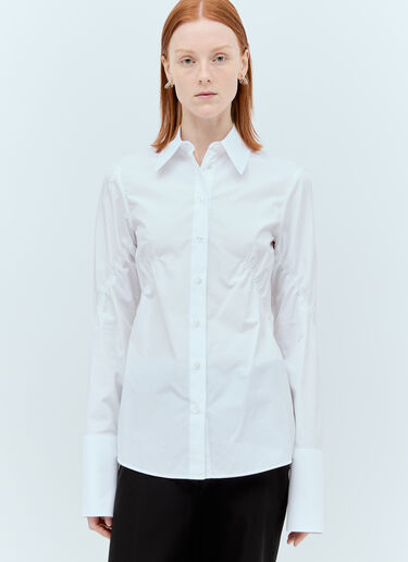 Sportmax Ruched Poplin Shirt White spx0255006