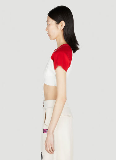 Meryll Rogge Cropped Baseball Top White mrl0252012