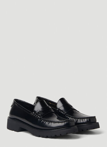 Logo Plaque Loafers Saint Laurent Logo Plaque Loafers Black sla0251167