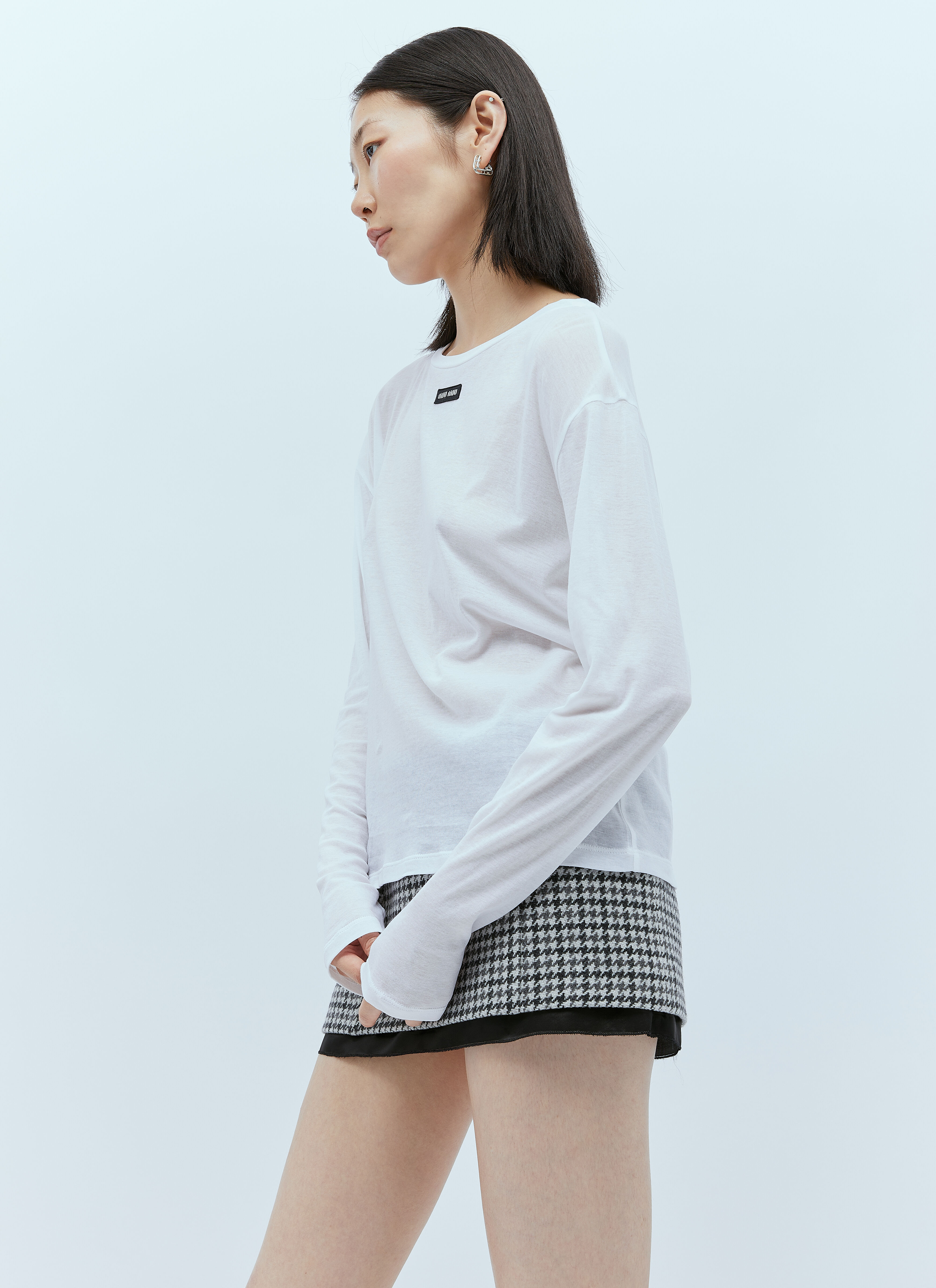 Miu Miu Women's' Logo Patch T-Shirt in White | LN-CC®