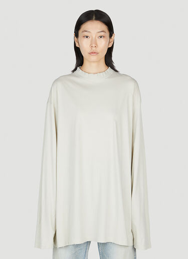 Balenciaga Oversized Long Sleeve Top White bal0252044