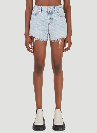 Alexander Wang Logo Denim Shorts Blue awg0245042