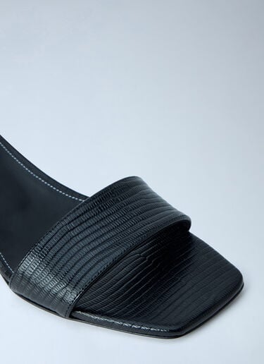 Toteme Slim Lizard-Embossed Bandeau Sandals Black tot0265022