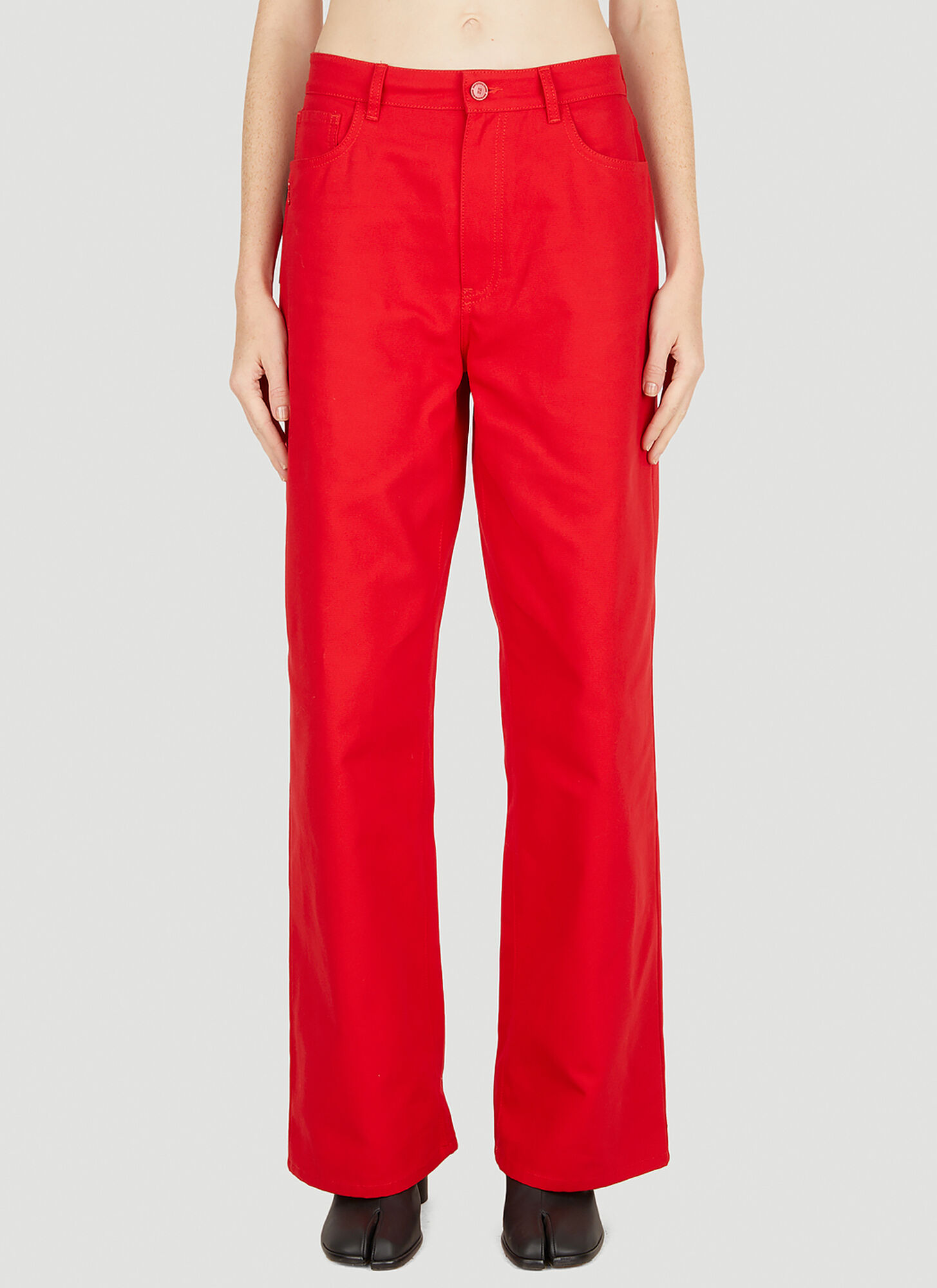 Raf Simons Workwear Jeans In Red