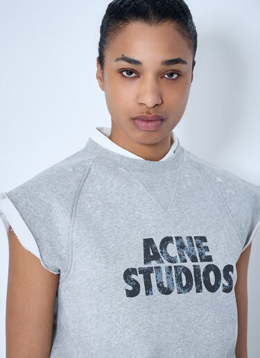 Acne Studios Sleeveless Logo Sweatshirt Grey acn0264038