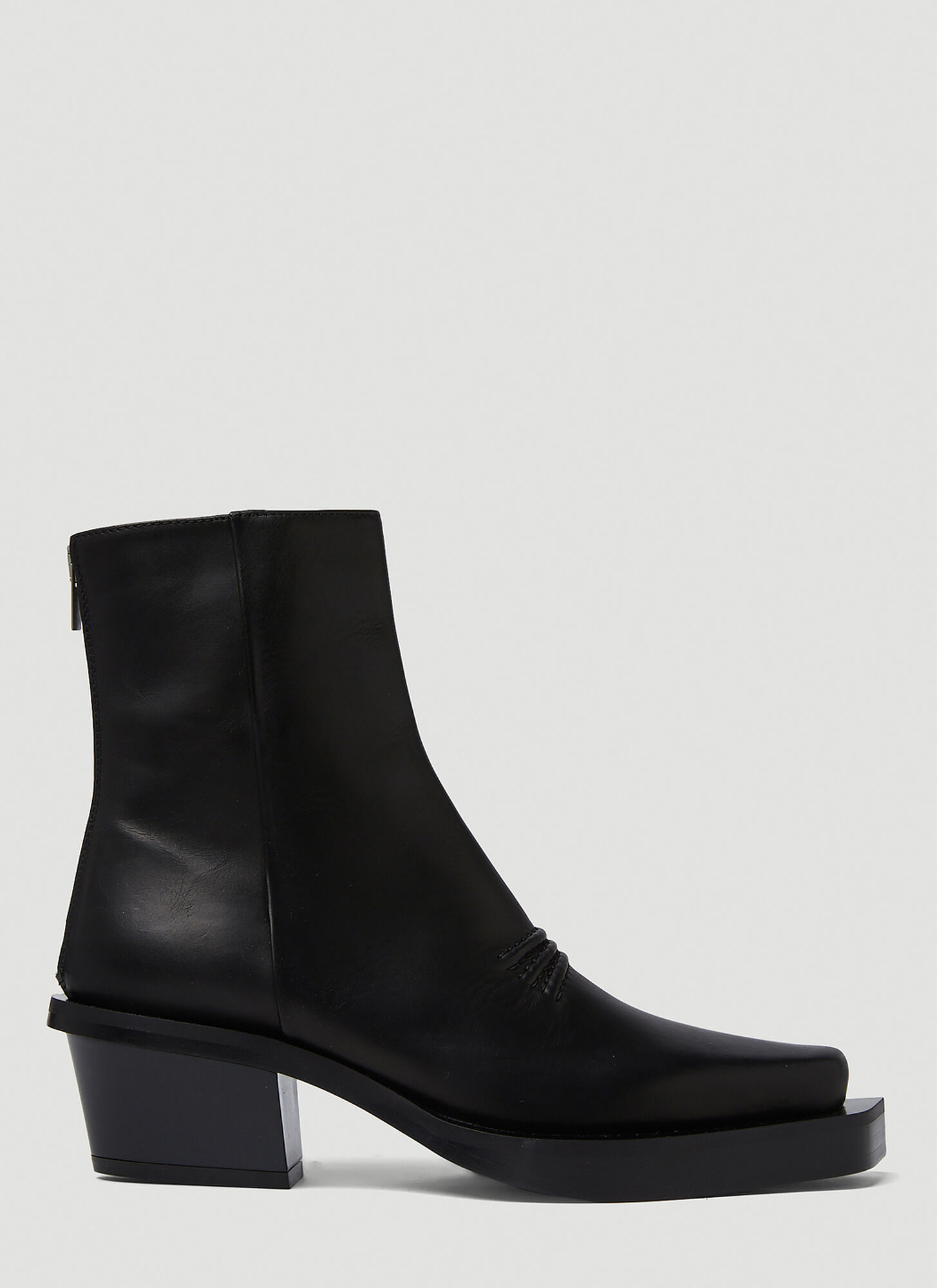 Alyx Black Leather Ankle Boots In Black