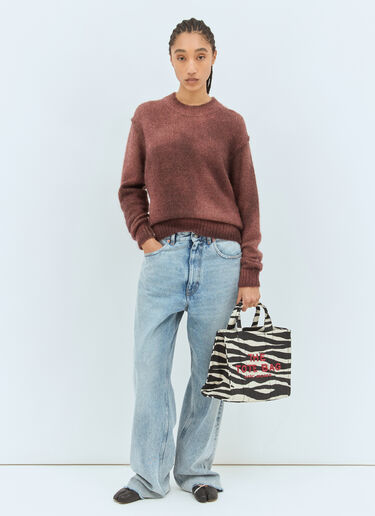 Marc Jacobs The Zebra Canvas Medium Tote Bag Black mcj0258005
