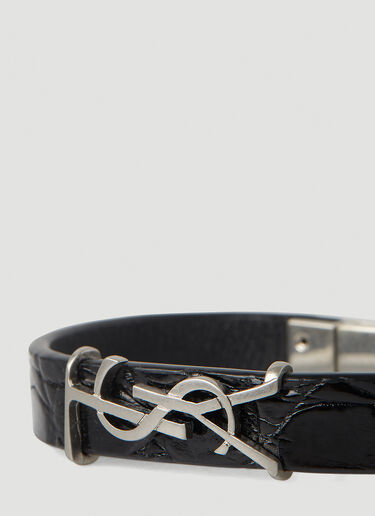 Saint Laurent YSL Plaque Bracelet Black sla0247178