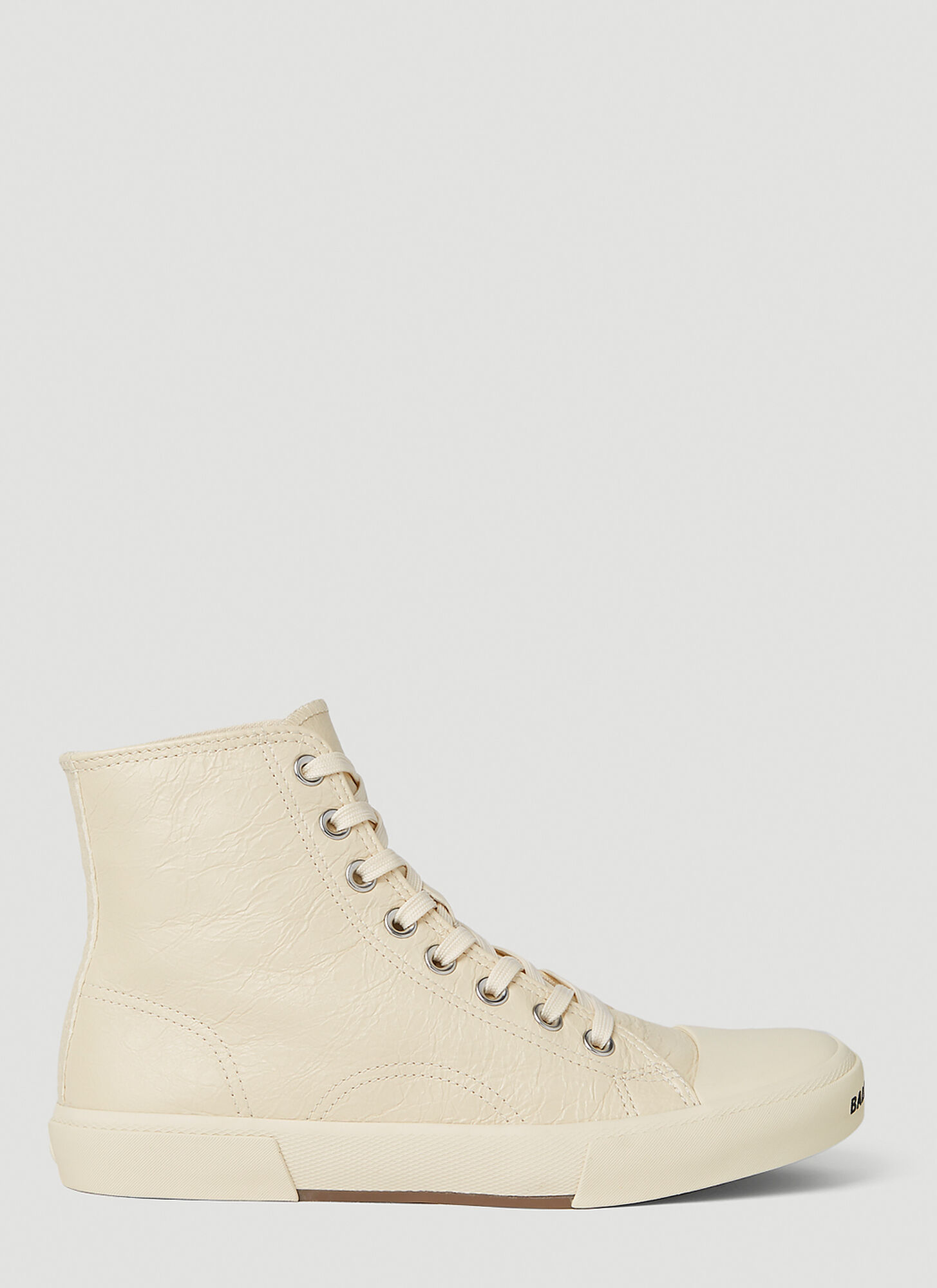 Shop Balenciaga Paris High Top Sneakers In White