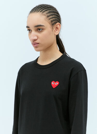 Comme Des Garçons PLAY Logo Patch Long-Sleeve T-Shirt Black cpl0355013