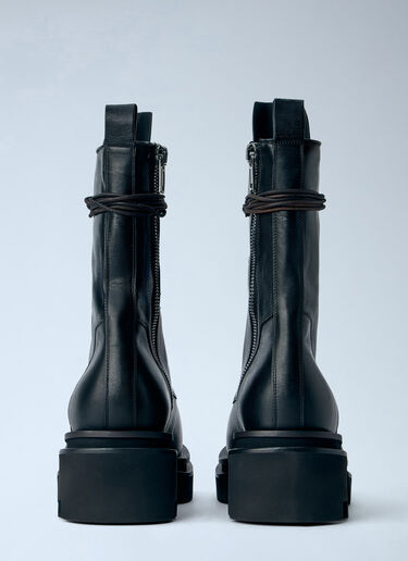 LN-CC® - Rick Owens: Bogun Lace Up Boots - Black Rick Owens Bogun Lace Up Boots Black ric0166018
