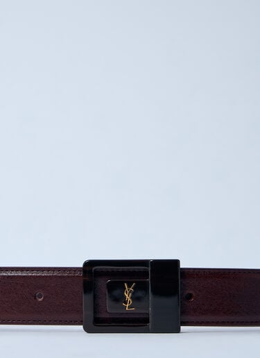 Logo Motif Leather Belt Saint Laurent Logo Motif Leather Belt Black sla0260018