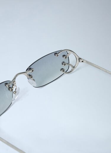 Rimless Sunglasses with Metal Accents Prada Rimless Sunglasses with Metal Accents Silver lpr0362008