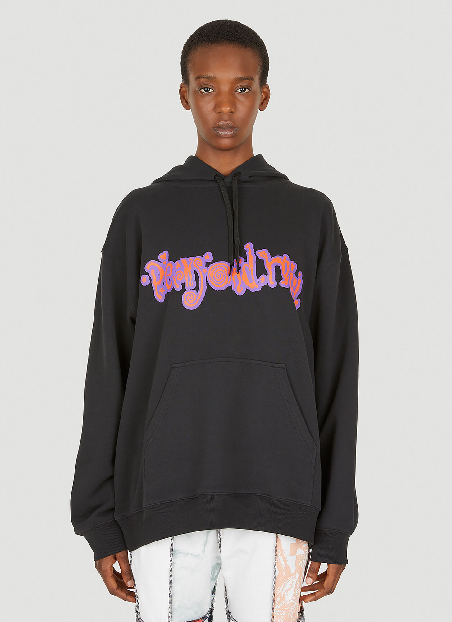 Perks And Mini Text Kurlz Hooded Sweatshirt In Black