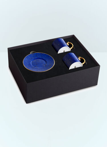 L'Objet Set Of Two Lapis Espresso Cups And Saucers Blue wps0691614