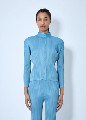 Pleats Please Issey Miyake Pleated Shirt Blue plp0260003
