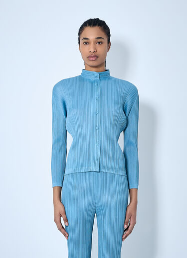 Pleats Please Issey Miyake Pleated Shirt Blue plp0260003