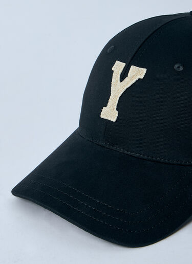 Saint Laurent Logo Motif Baseball Cap Black sla0159017