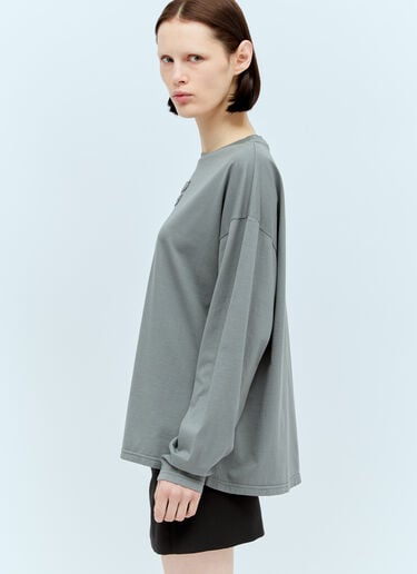 Miu Miu Garment-Dyed Jersey T-Shirt Grey miu0256081