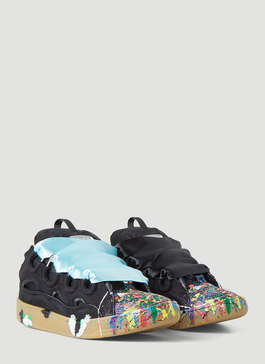 Lanvin x Gallery Dept. Men's Paint Splatter Curb Sneakers in Black | LN-CC®