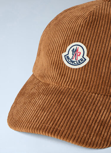 LN-CC® - Moncler: Corduroy Logo Cap - Brown Moncler Corduroy Logo Cap Brown mon0265091