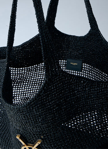 Saint Laurent Rafia Icare Tote Bag Black sla0263077