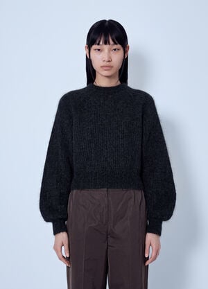Max Mara Crewneck Mohair-Blend Sweater Dark Grey max0266218