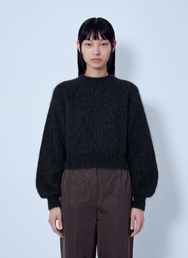 LN-CC® - Max Mara: Crewneck Mohair-Blend Sweater - Dark Grey Max Mara Crewneck Mohair-Blend Sweater Dark Grey max0266218