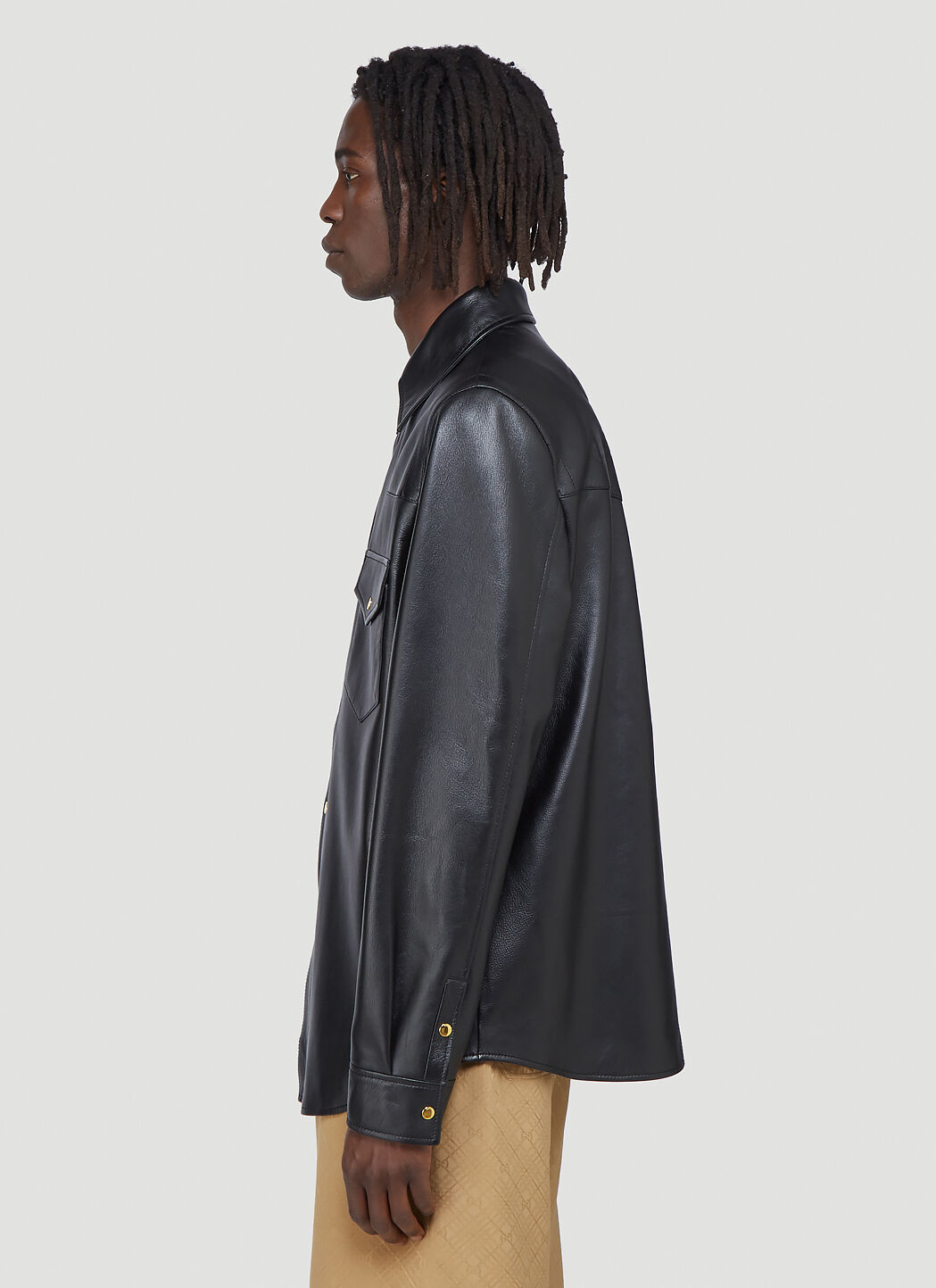 Gucci leather deals shirt