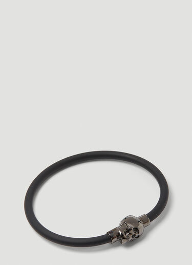 Alexander McQueen Rubber Cord Skull Bracelet Black amq0150042