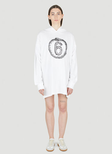 MM6 Maison Margiela Ouroboros Hooded Dress White mmm0250005