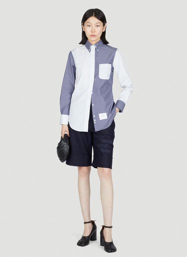 Flannel Four Bar Sack Shorts Thom Browne Flannel Four Bar Sack Shorts Navy thb0253026