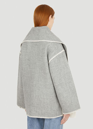 TOTEME Embroidered Scarf Jacket Grey tot0251022