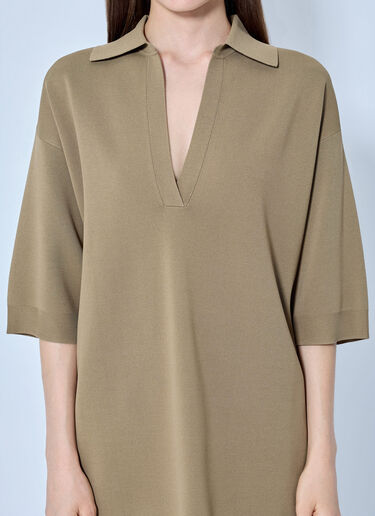 LN-CC® - Max Mara: Oversized Knit Polo Shirt - Beige Max Mara Oversized Knit Polo Shirt Beige max0265032