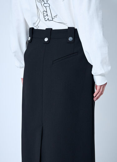 GANNI Bonded Crepe Midi Skirt Black gan0260007