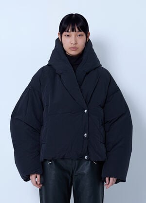 Sportmax Padded Jacket with Oversized Collar Black spx0266003