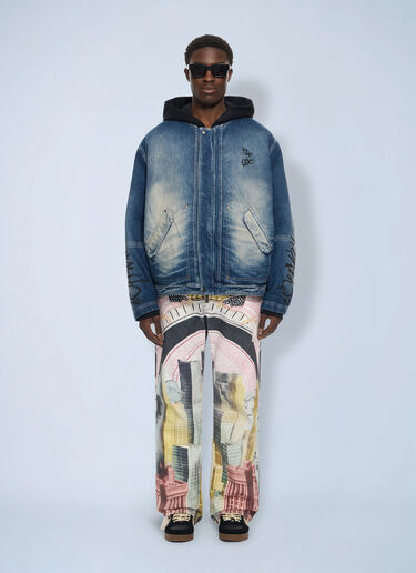 LN-CC® - Off-White: Cherry Jers Hoodie Den Jkt - Blue Off-White Cherry Jers Hoodie Den Jkt Blue ofw0164125
